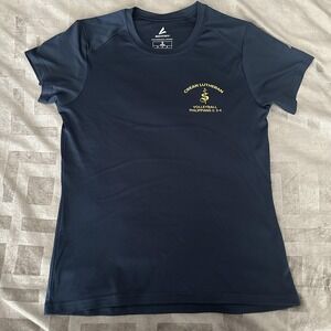 Crean‎ Lutheran Volleyball Shirt Womens Small Navy Blue BSN Sports Philippians